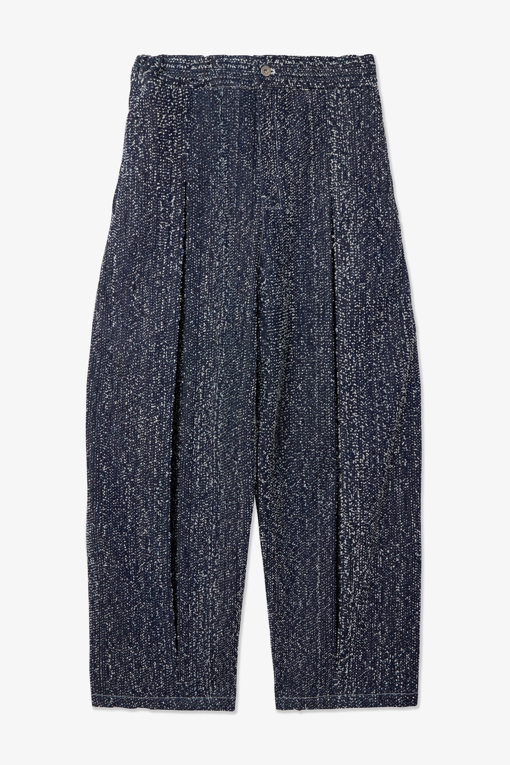 Box Pleat Trouser Denim - Indigo Snow Nep