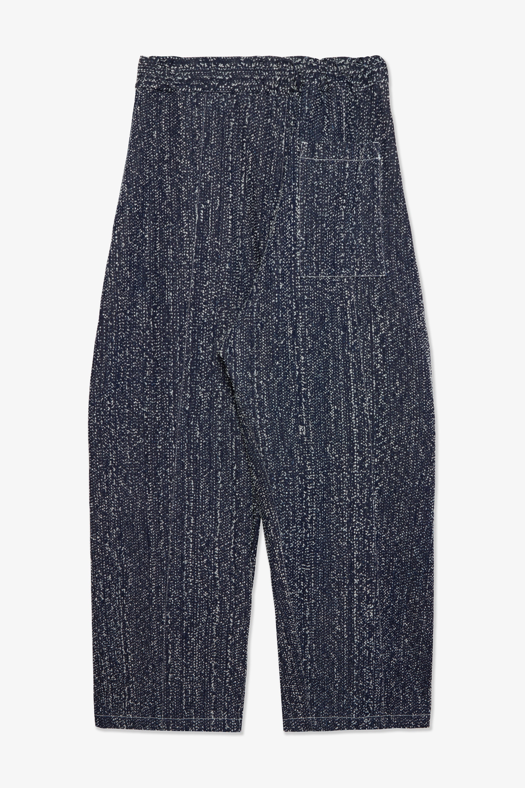 Box Pleat Trouser Denim - Indigo Snow Nep