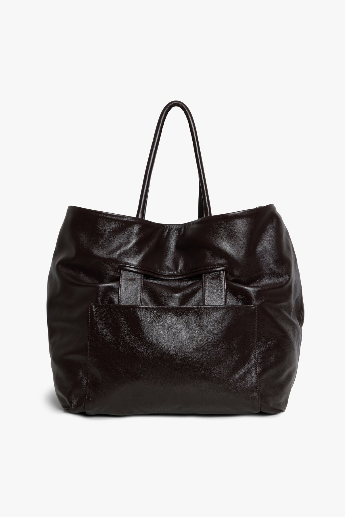 Leather Fold Bag - Dark Brown exclusive