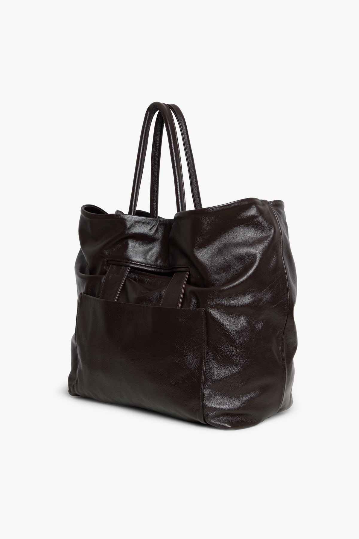Leather Fold Bag - Dark Brown exclusive