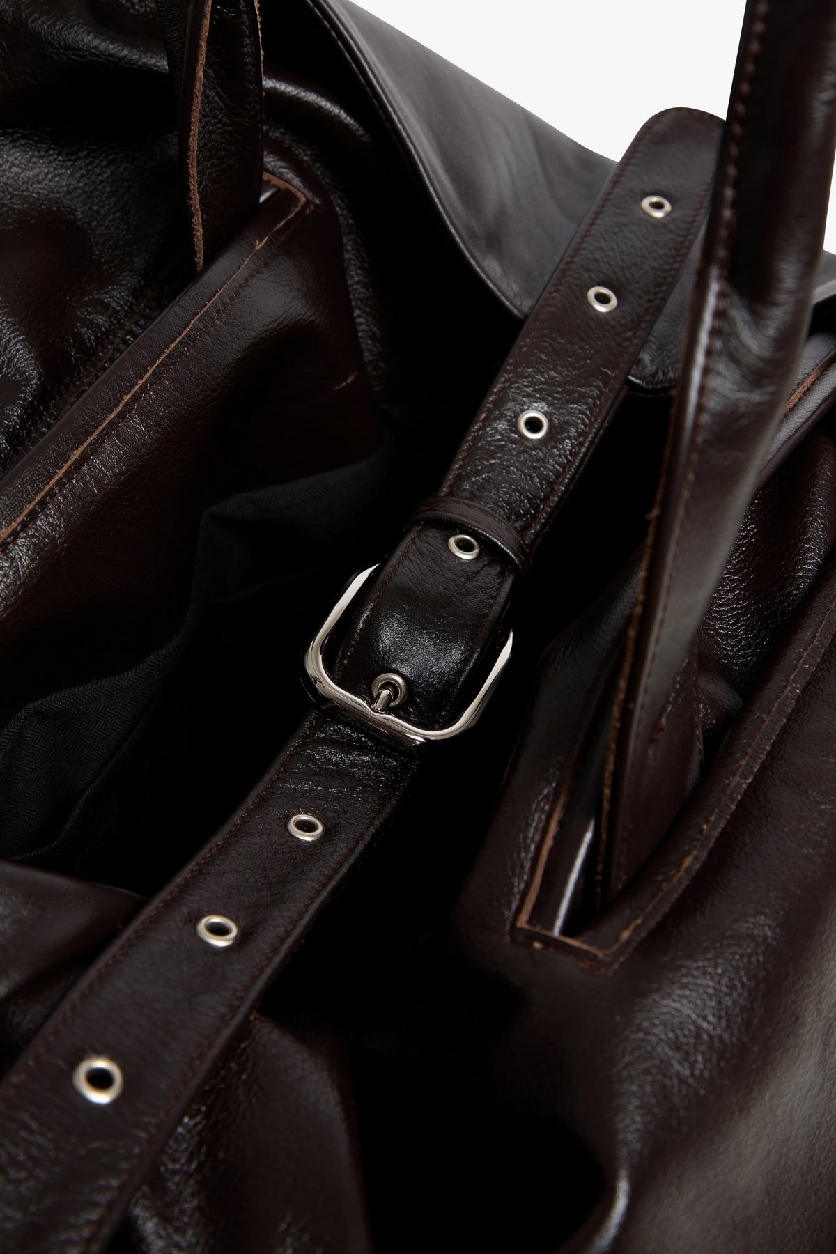 Leather Fold Bag - Dark Brown exclusive