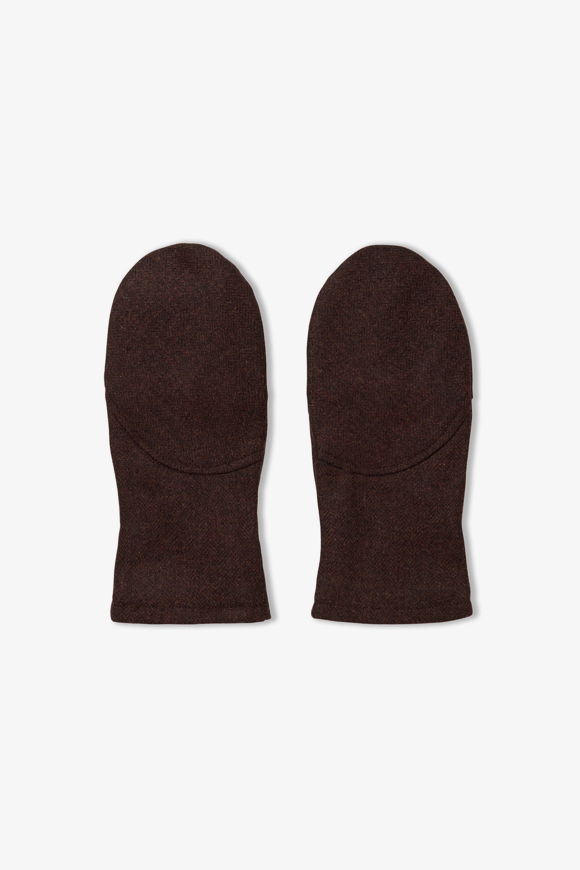 Wool Mittens - Mocha Herringbone