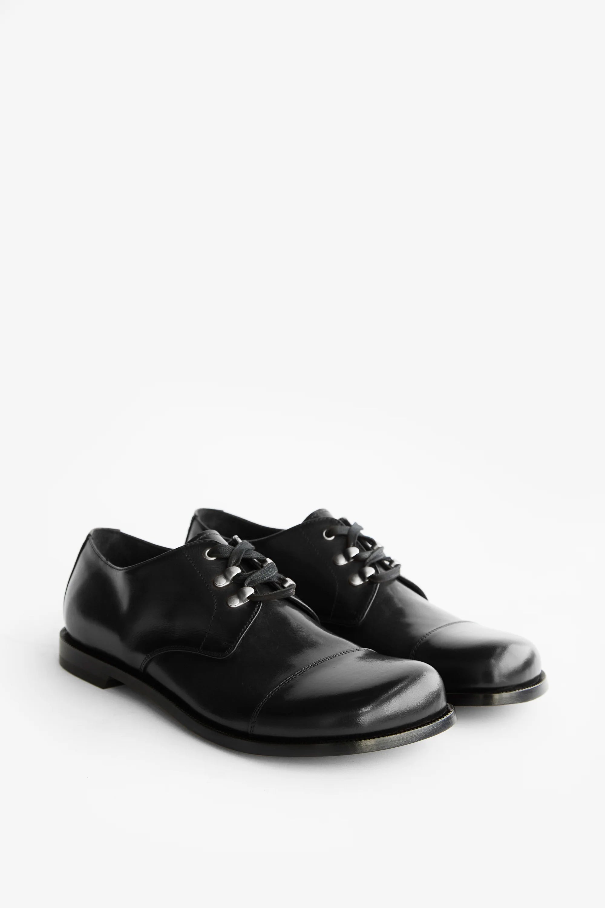 Gemstone 001, Leather Derby Shoes - Black
