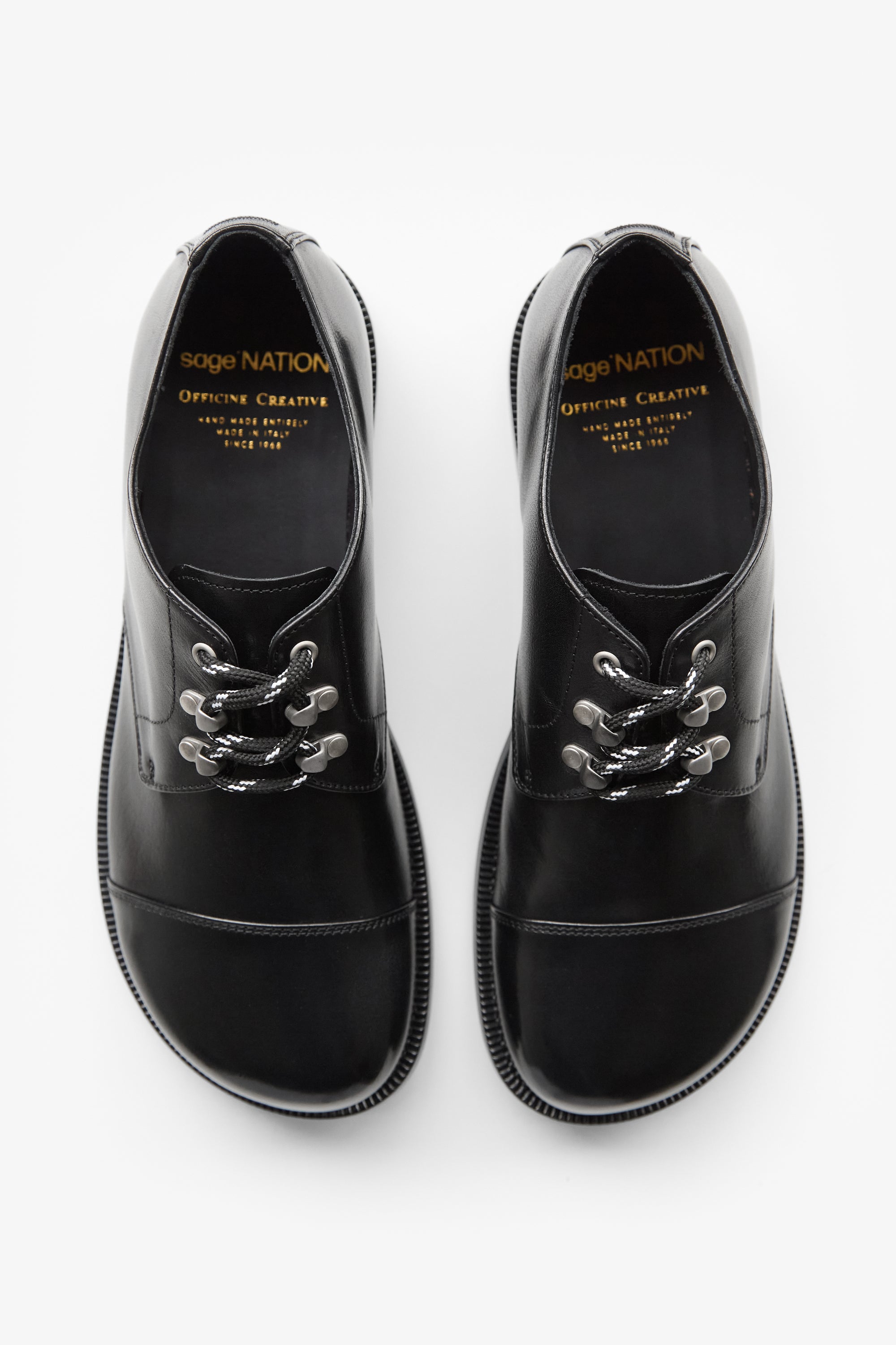 Gemstone 001, Leather Derby Shoes - Black