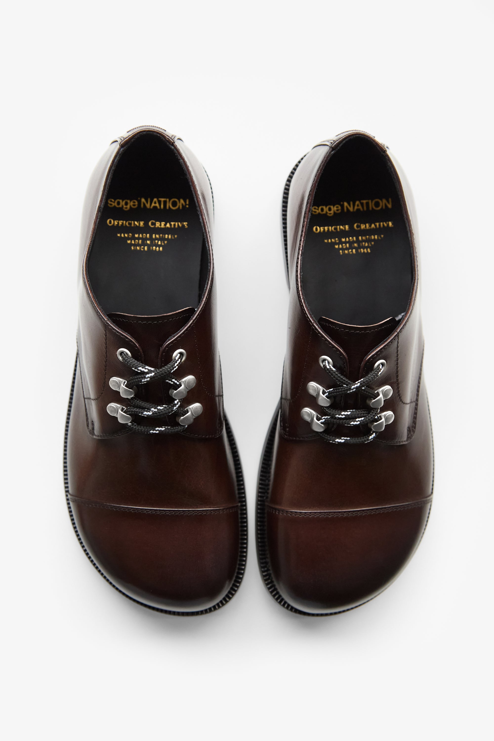 Gemstone 001, Leather Derby Shoes - Brown