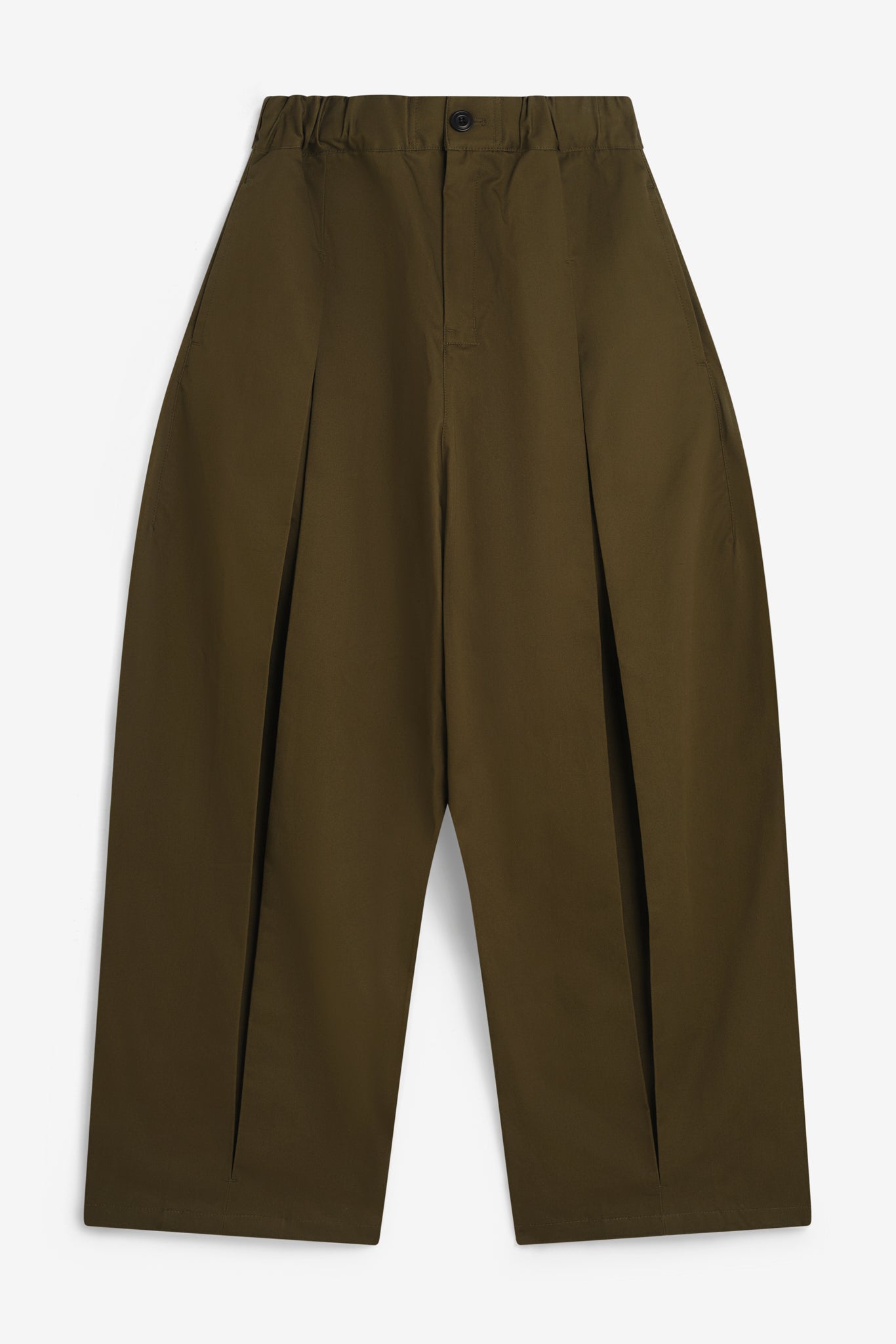 Box Pleat Trouser - Khaki Green