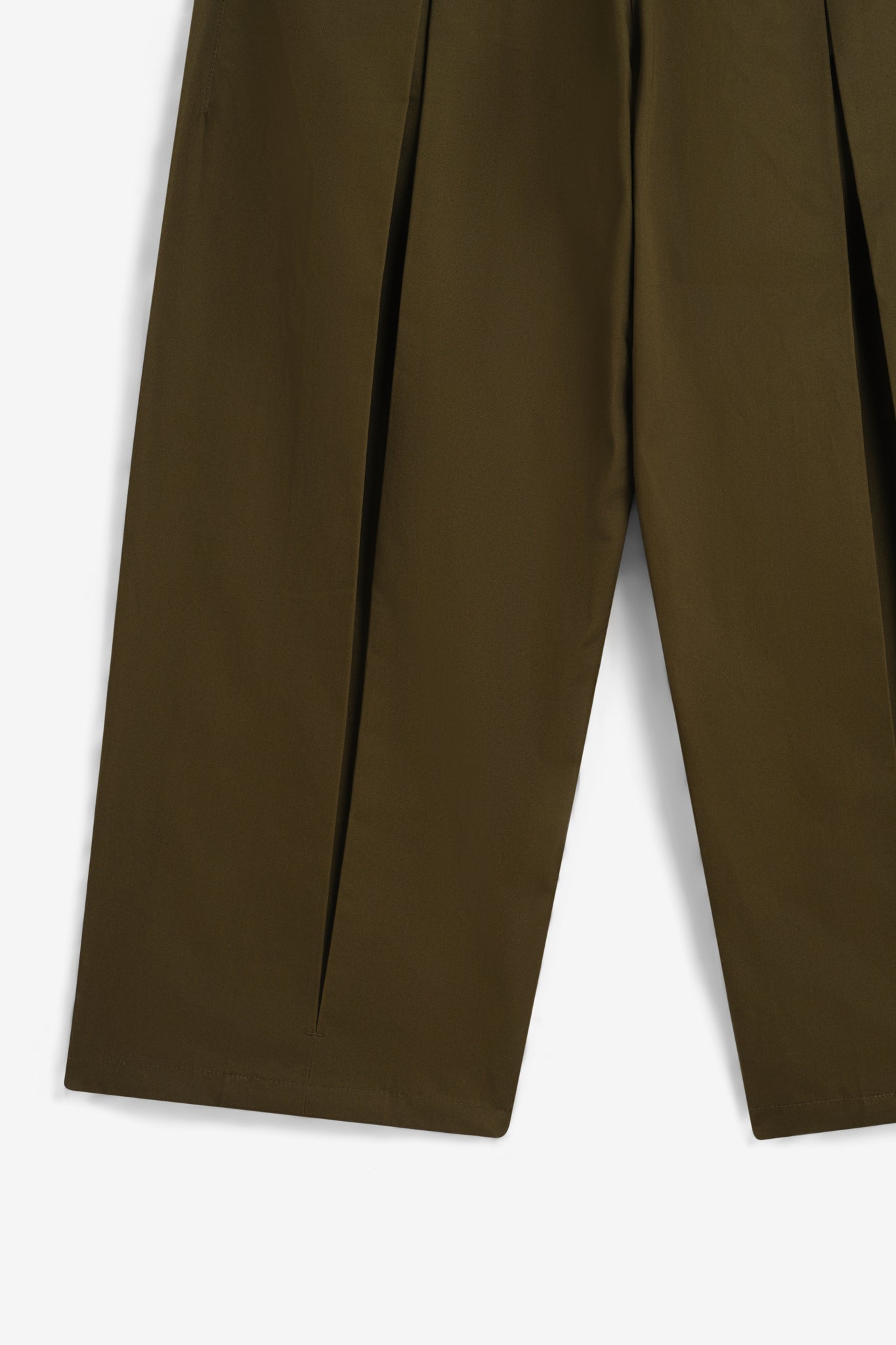 Box Pleat Trouser - Khaki Green