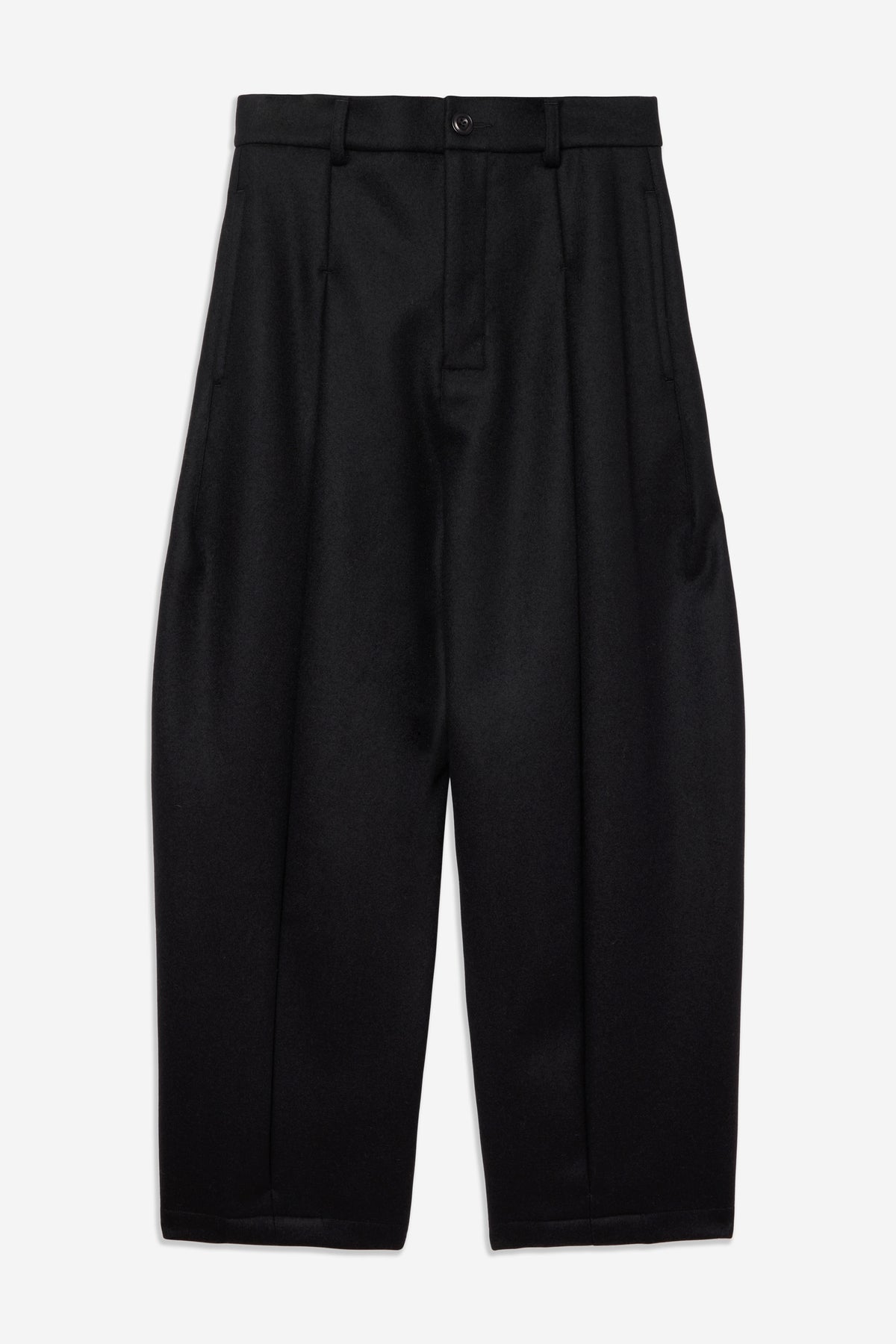 Box Pleat Trouser Wool - Black