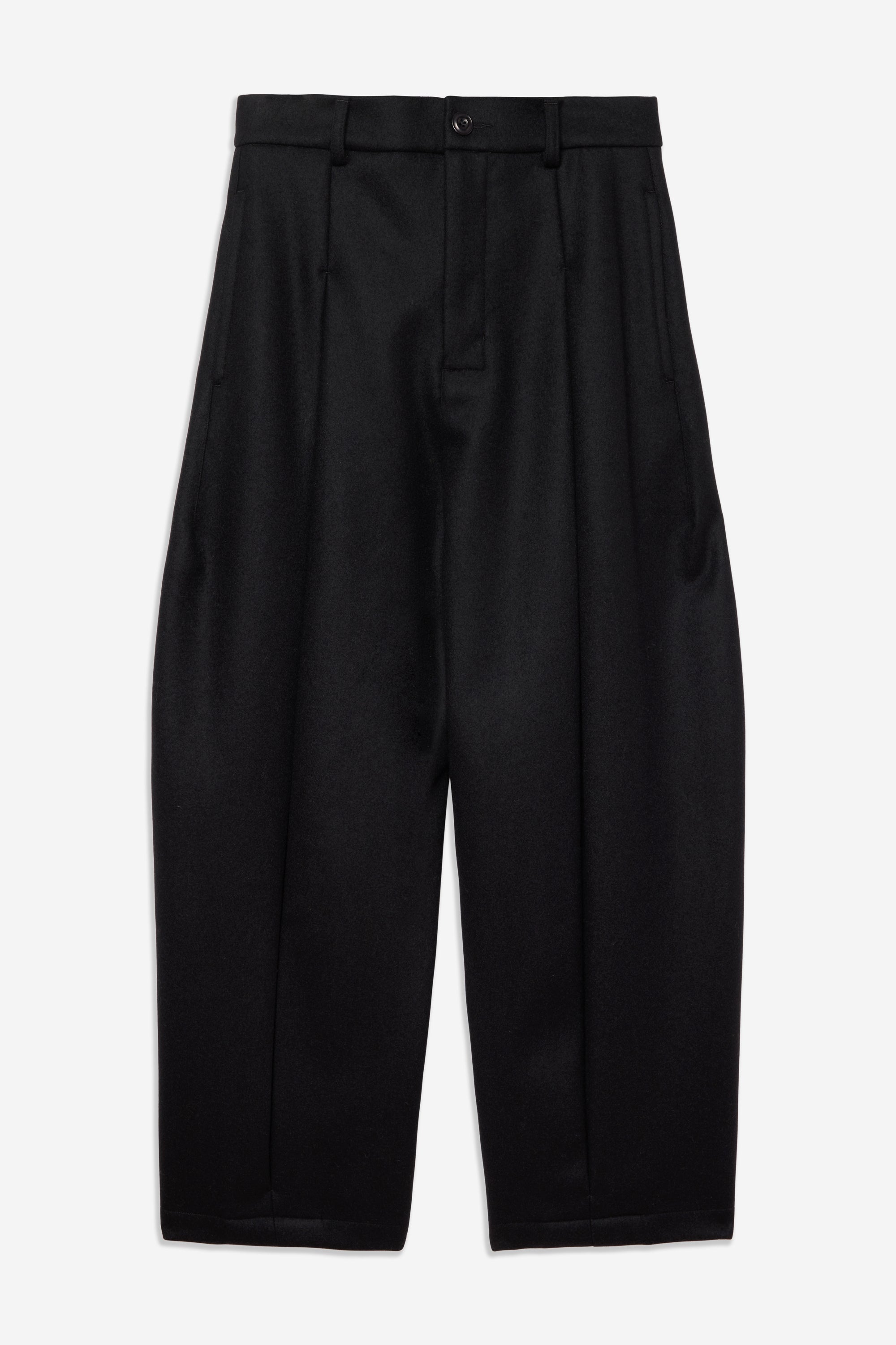Box Pleat Trouser Wool - Black