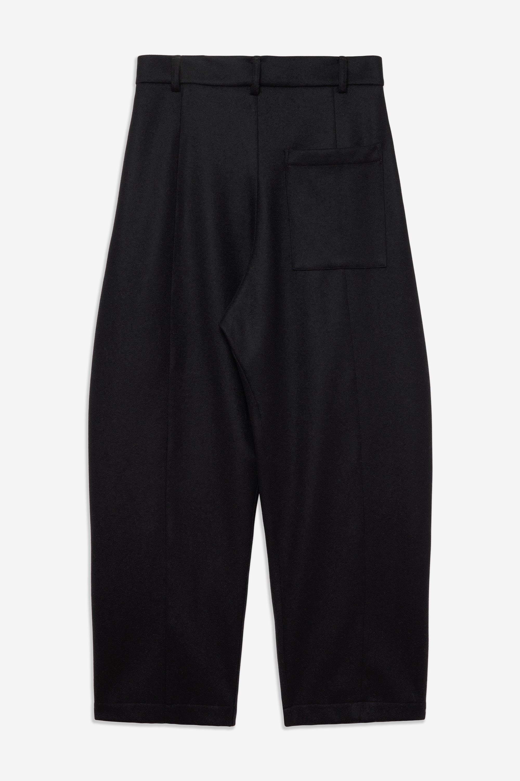 Box Pleat Trouser Wool - Black