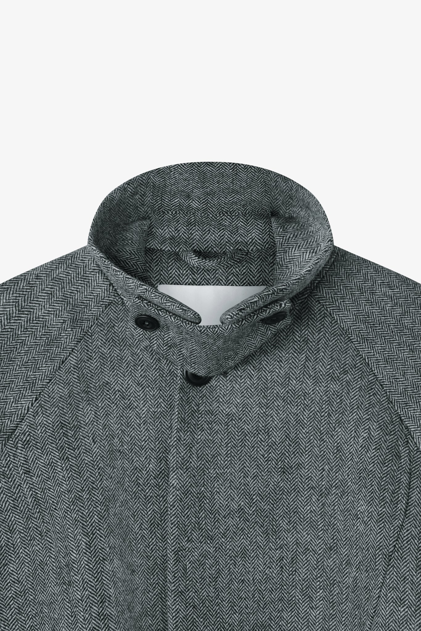 Takeshi Coat - Black / White Herringbone