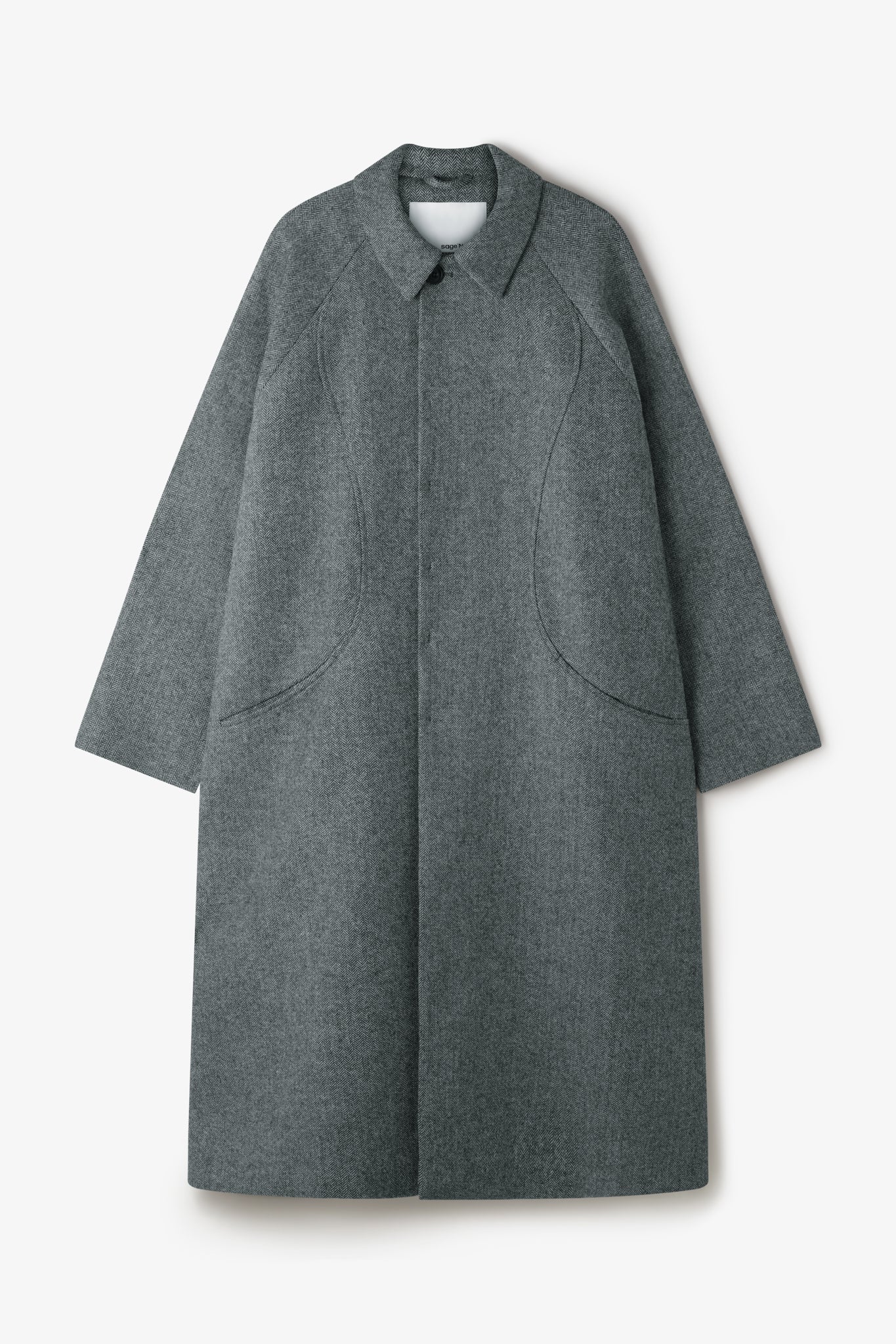 Takeshi Coat - Black / White Herringbone