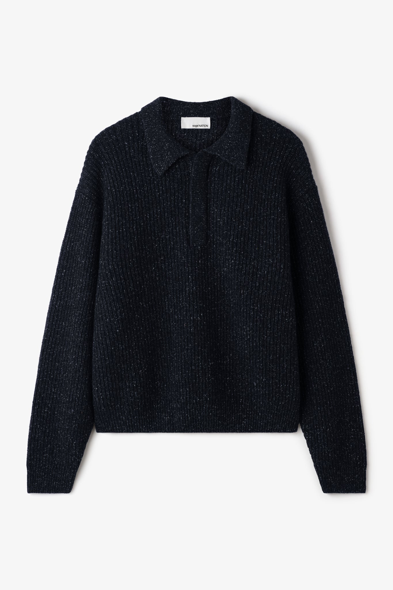 Polo Knit - Speckled Charcoal