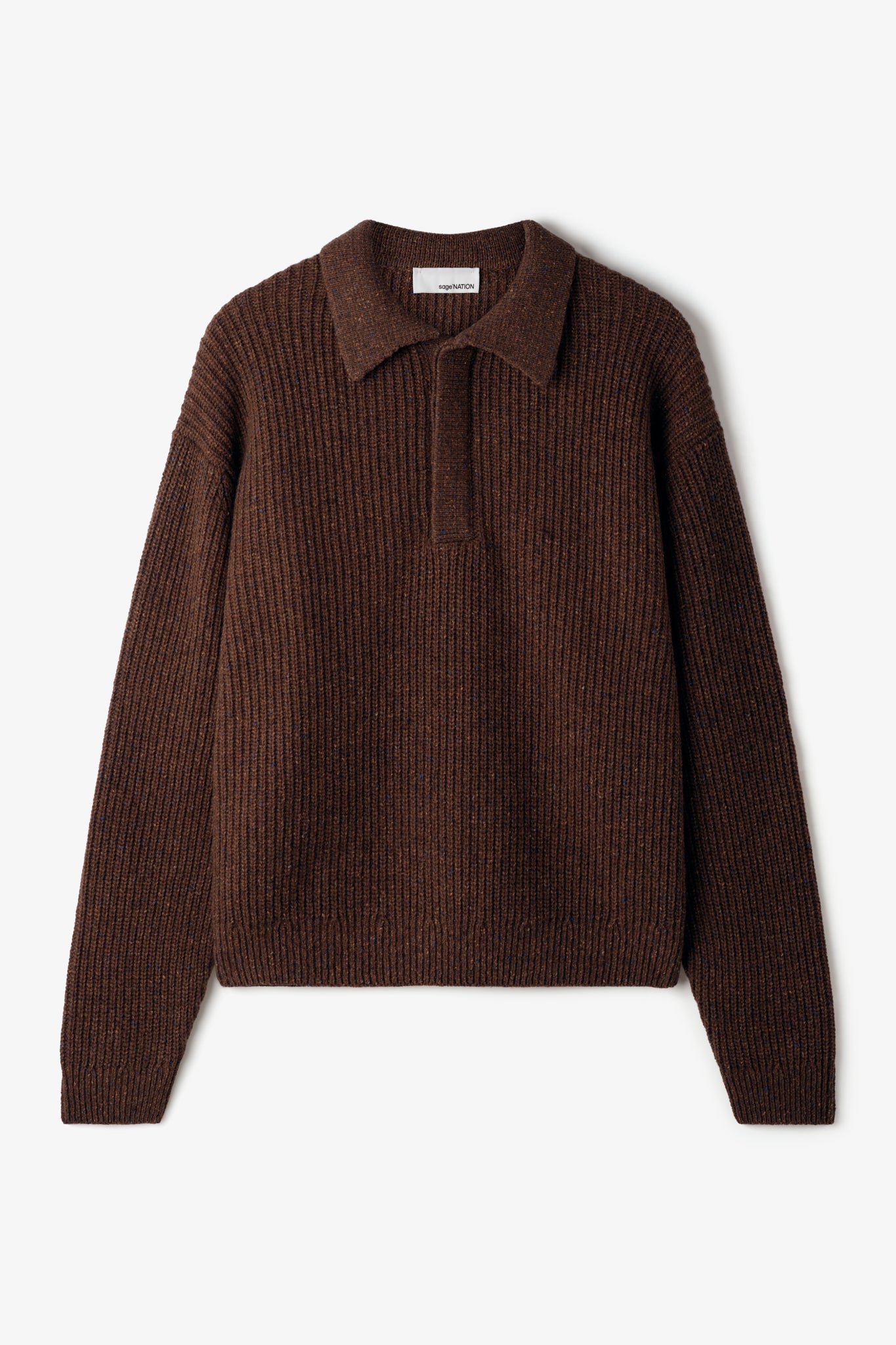 Polo Knit - Speckled Rust