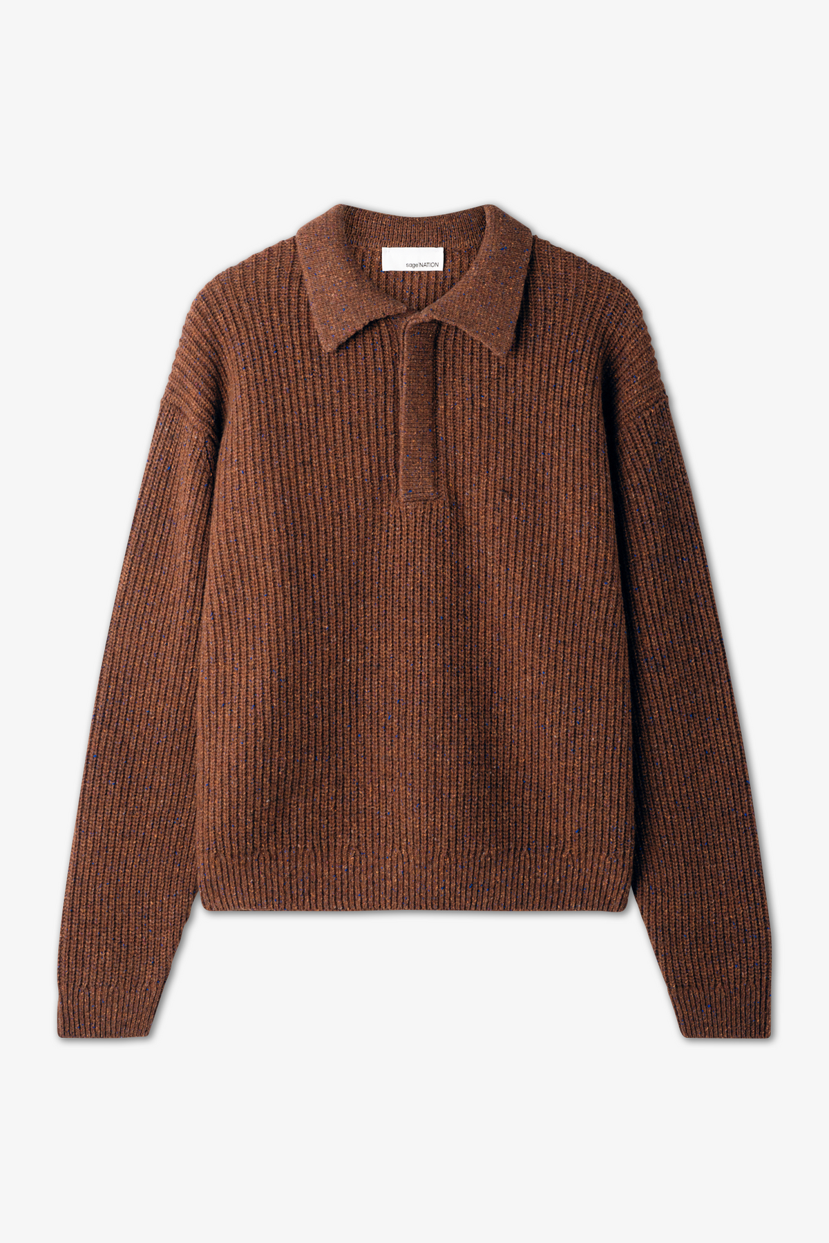 Polo Knit - Speckled Rust