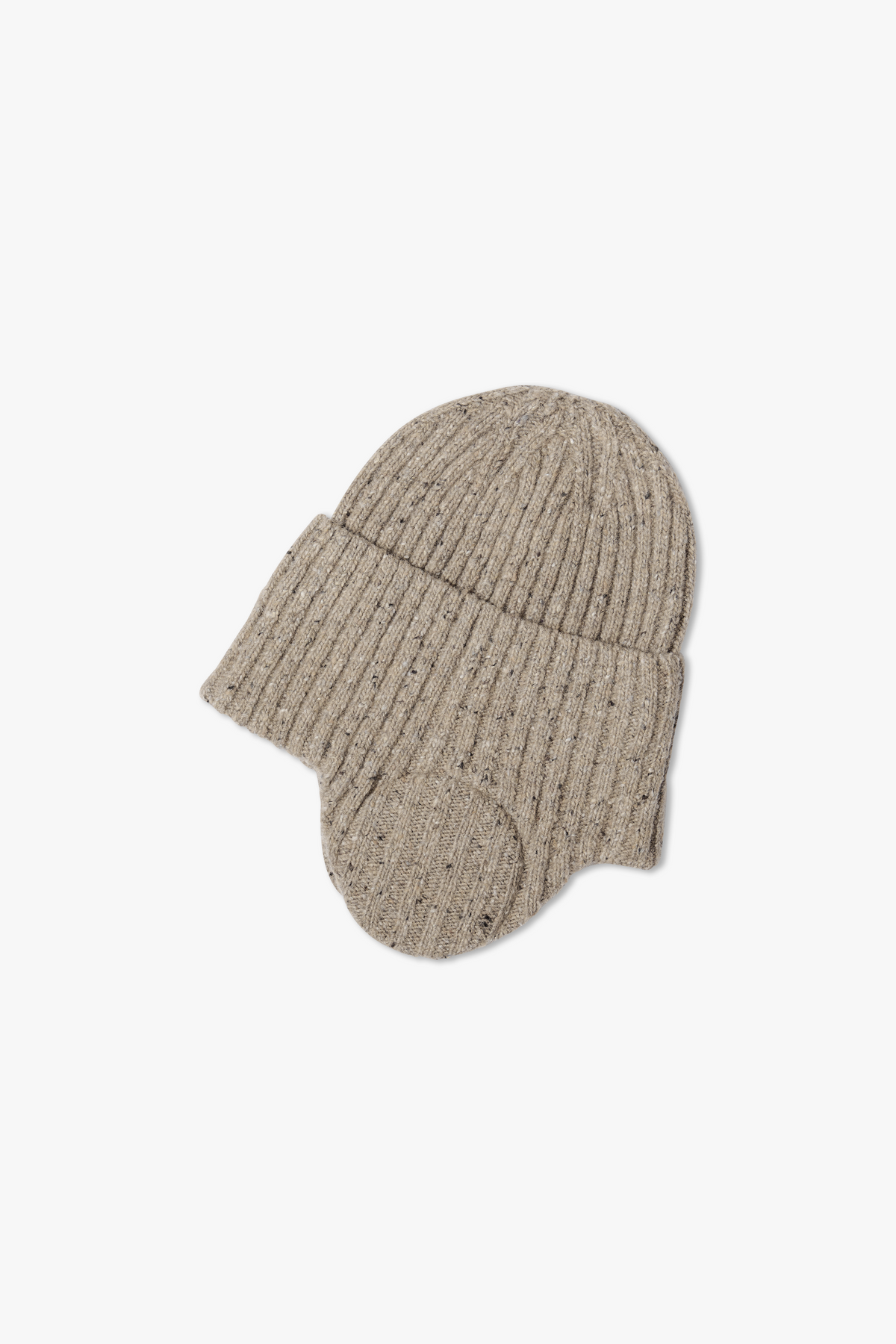 Flap Beanie - Speckled Beige