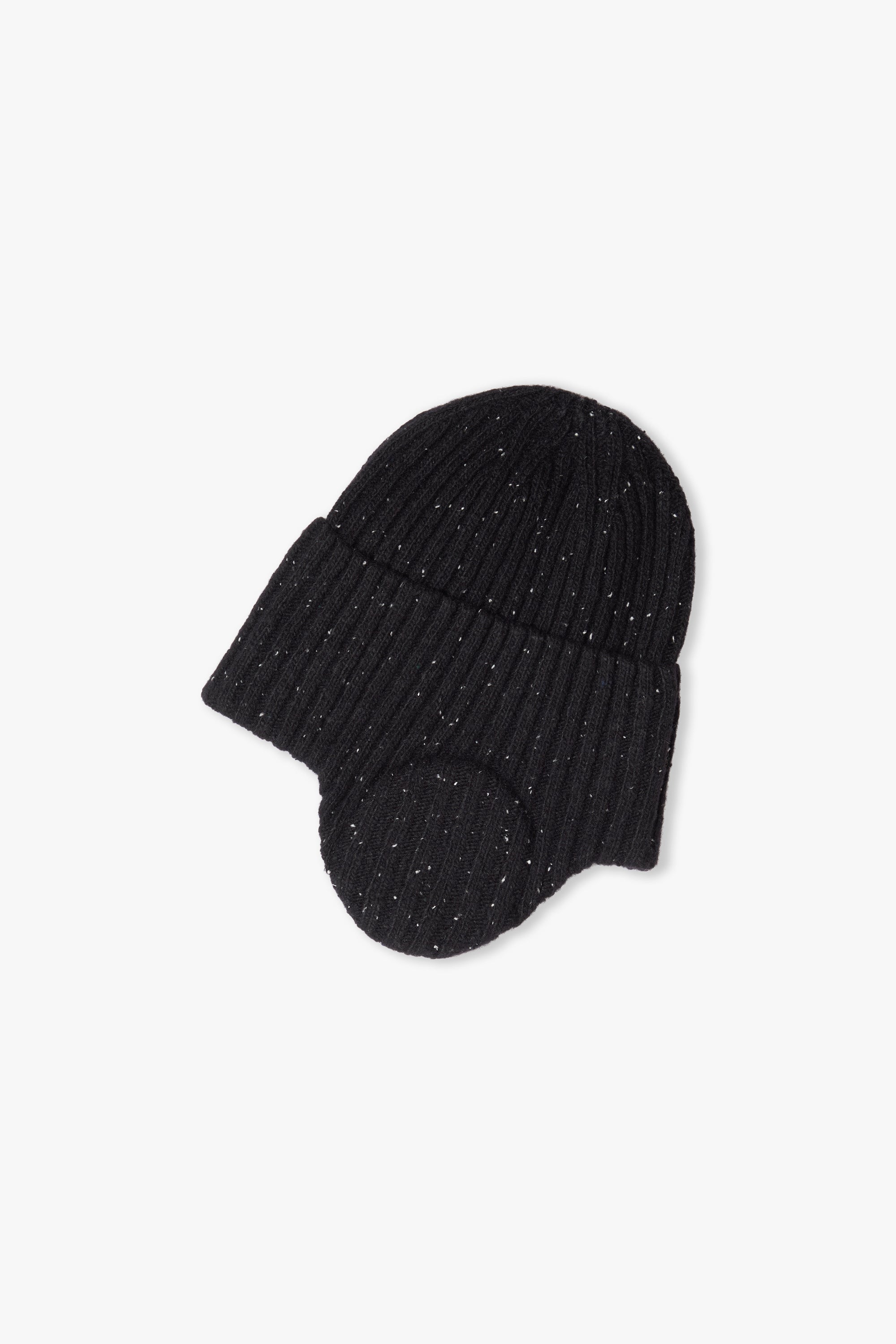 Flap Beanie - Speckled Black