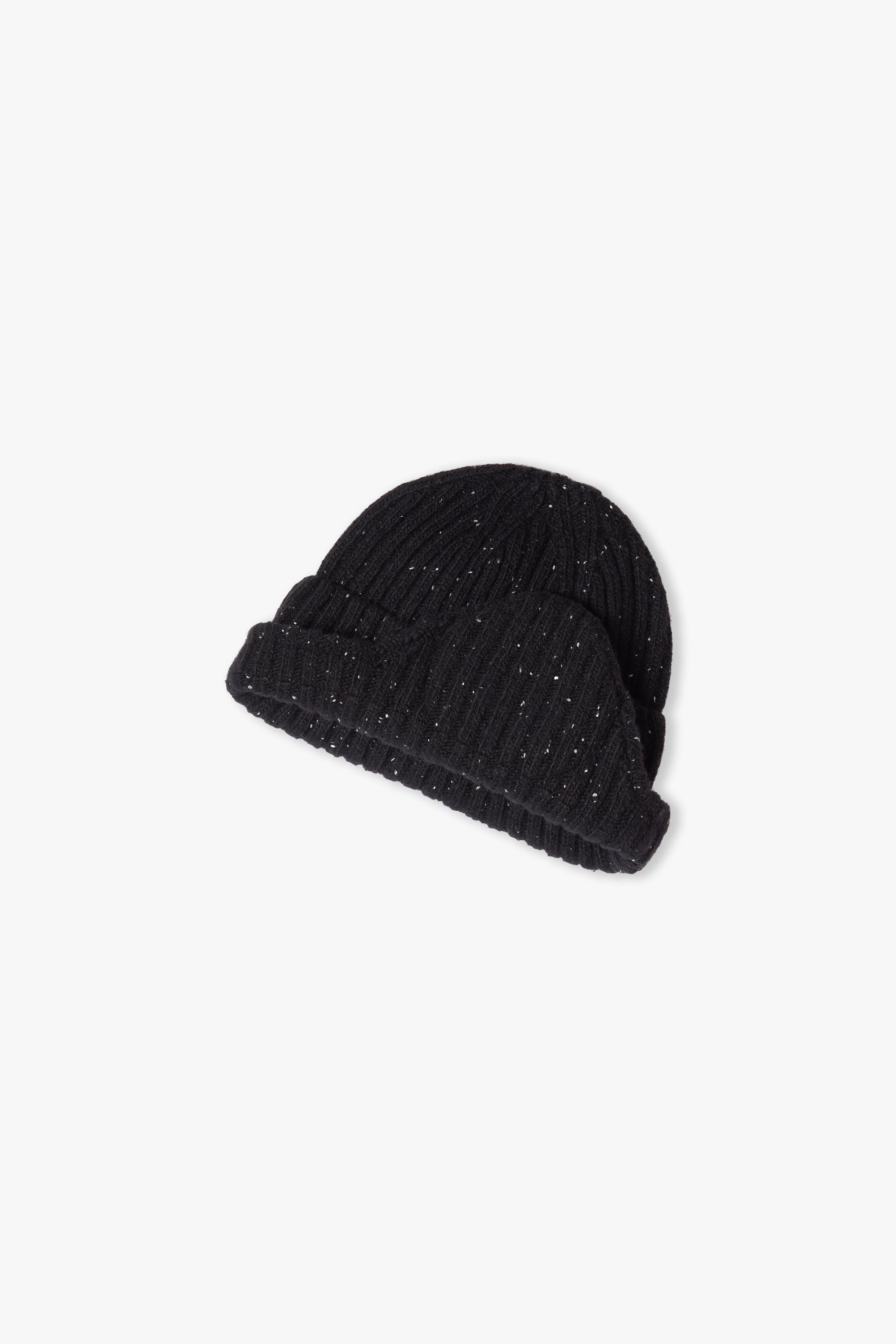 Flap Beanie - Speckled Black