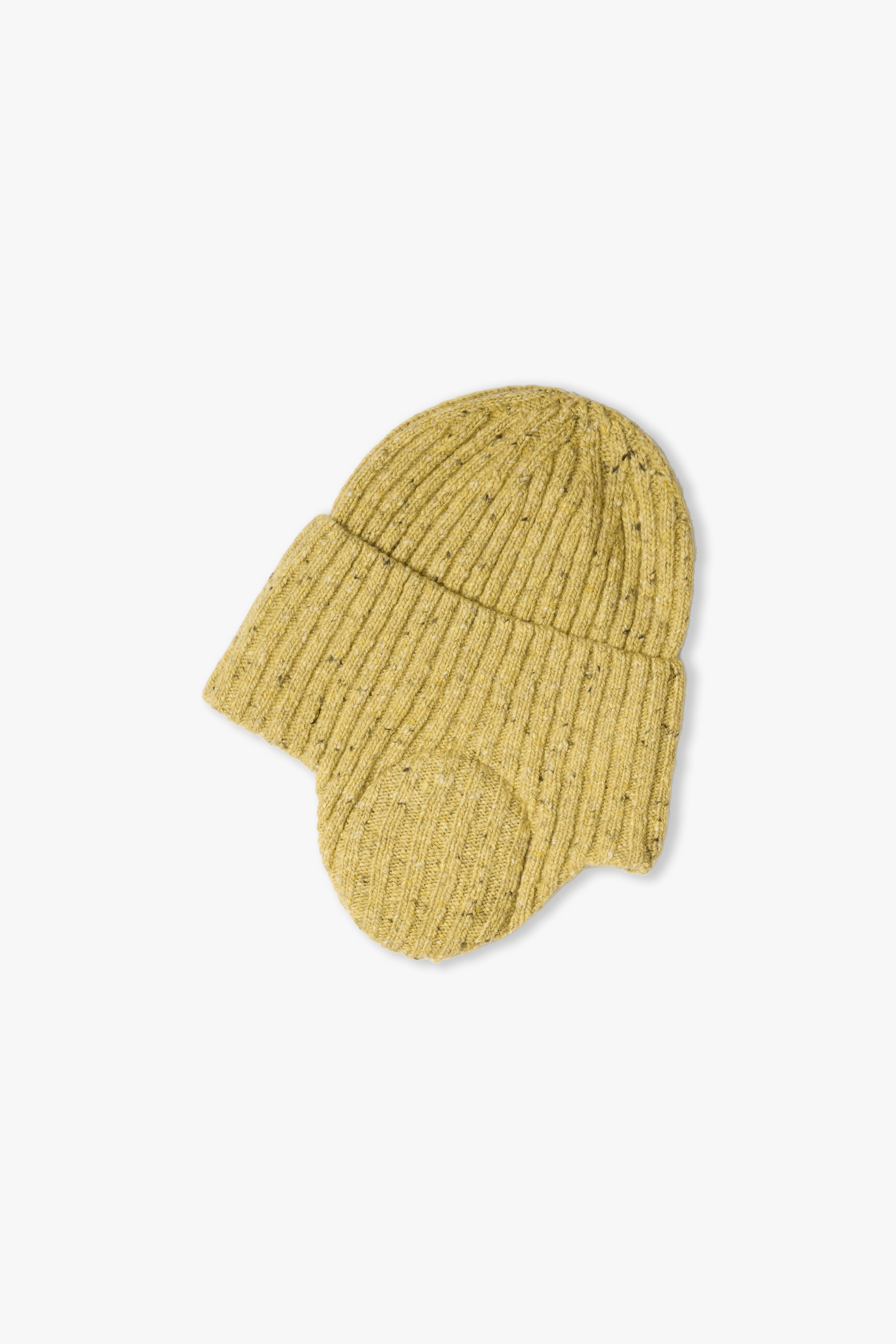 Flap Beanie - Speckled Mustard