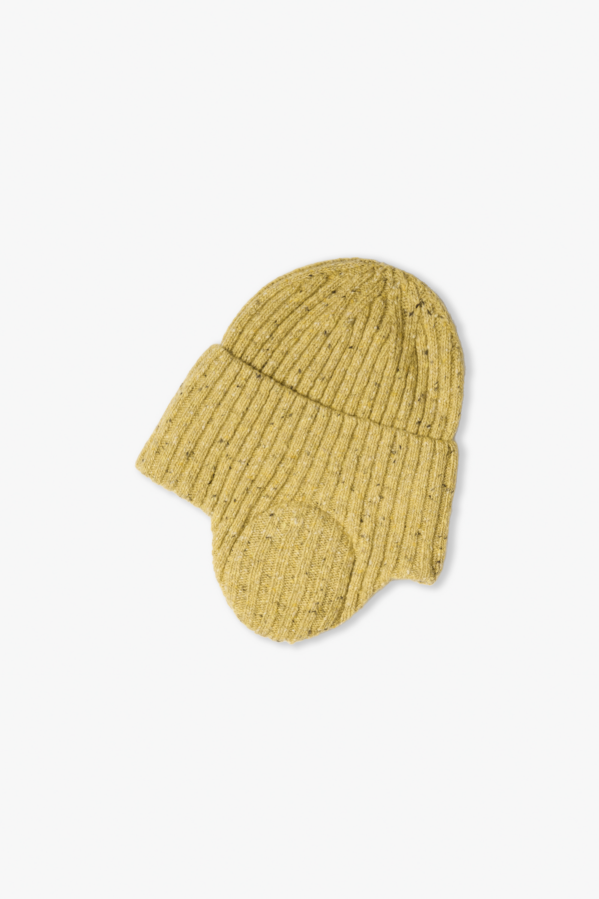 Flap Beanie - Speckled Mustard