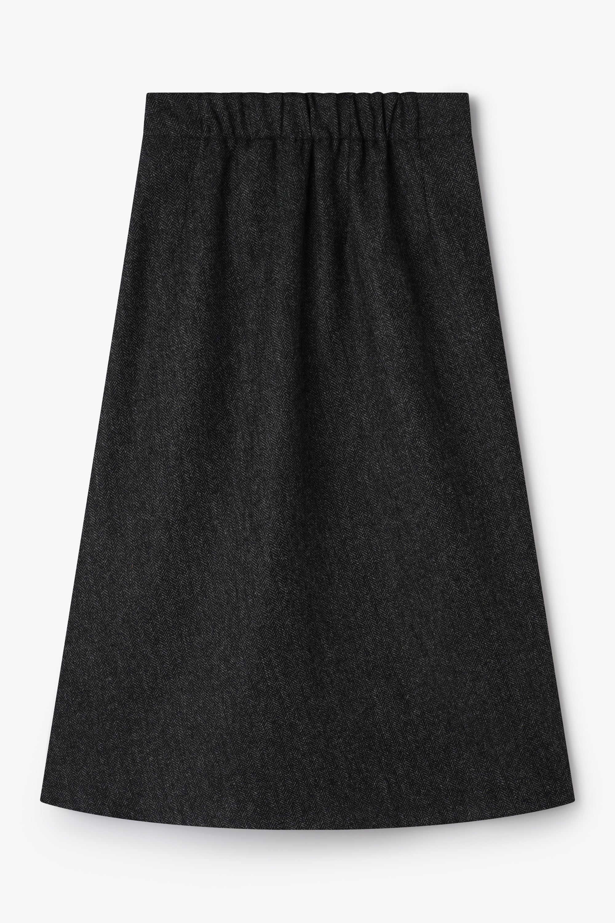 Wrap Skirt - Charcoal Herringbone