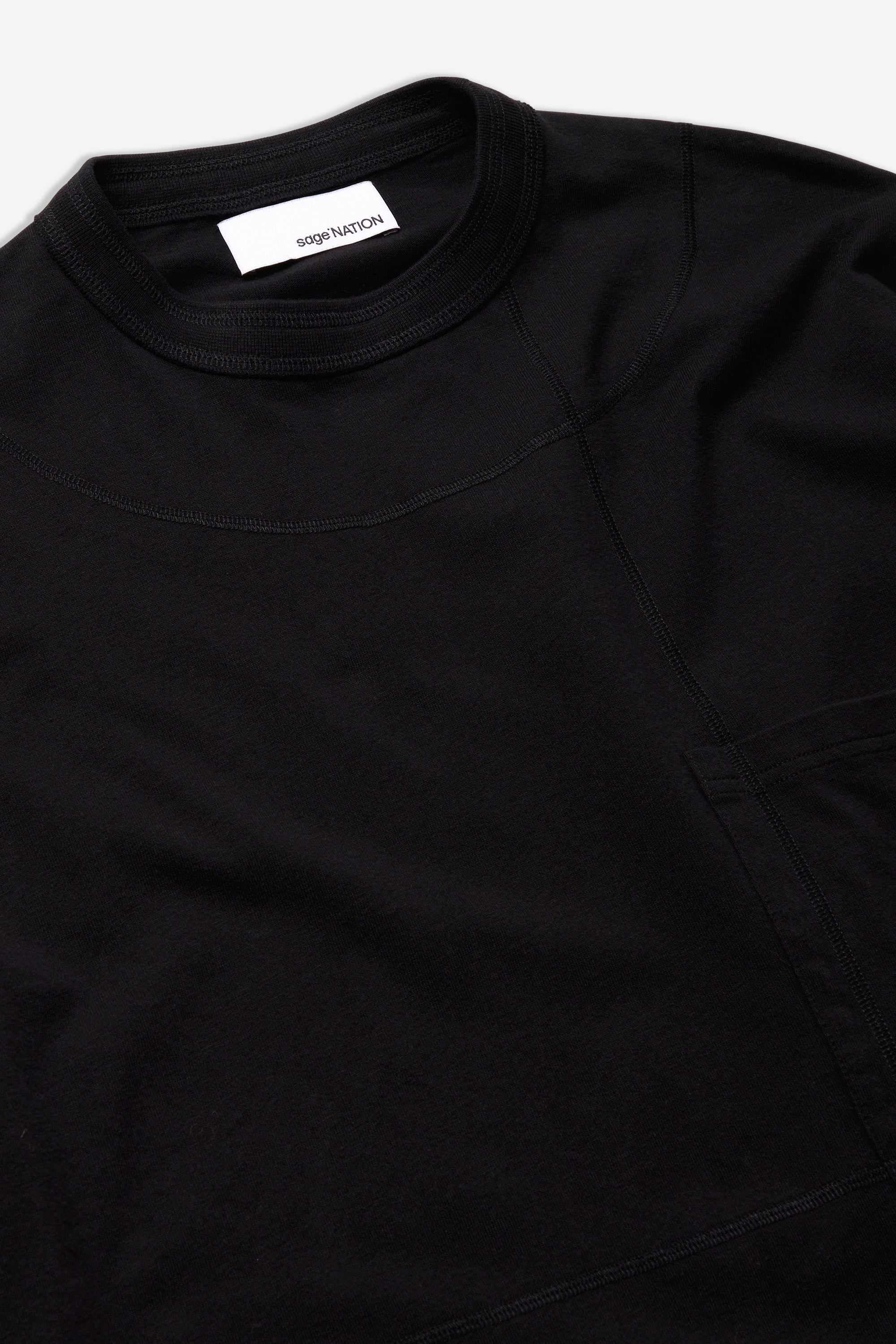 Cross Stitch Long Sleeve Tee - Black