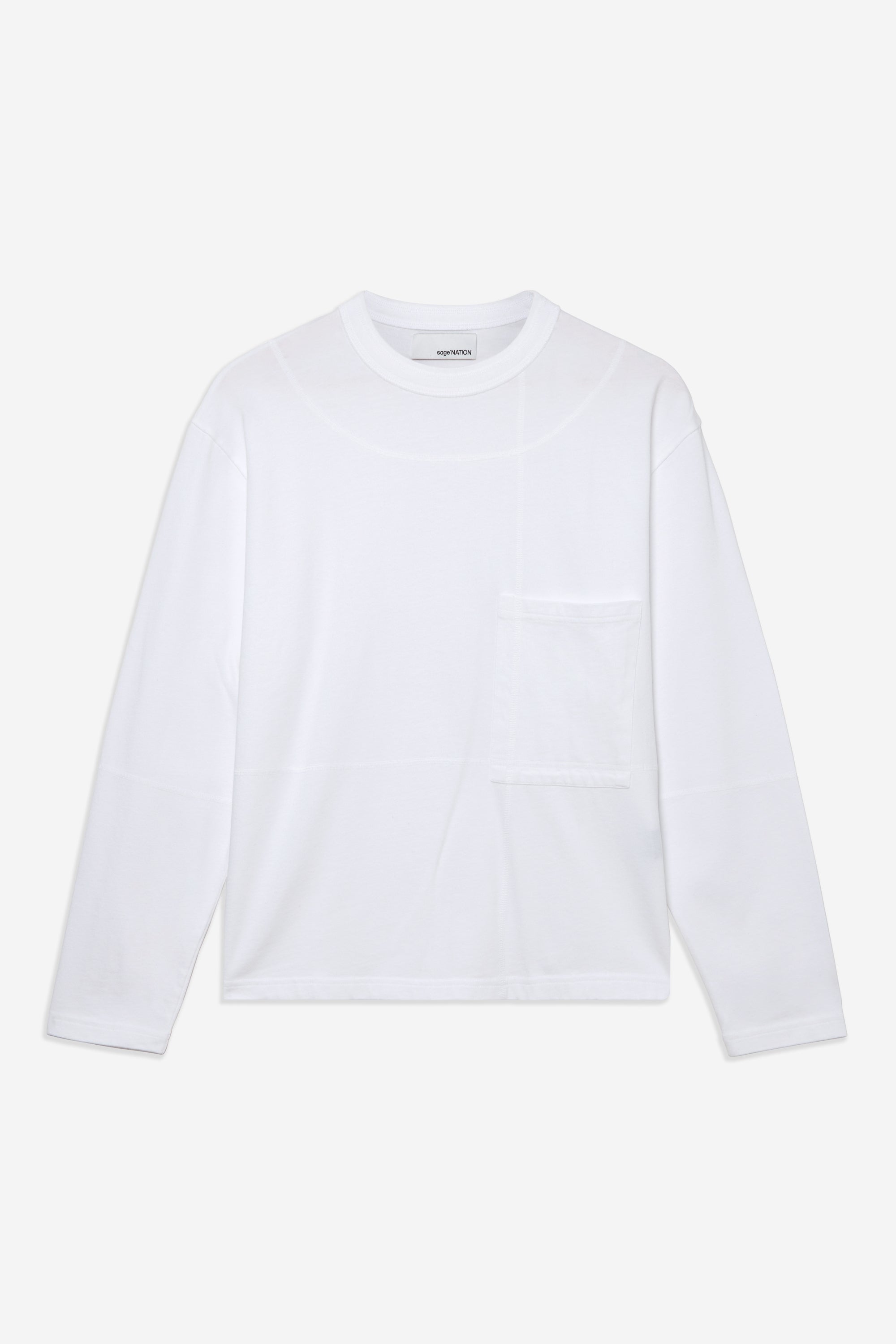 Cross Stitch Long Sleeve Tee - White