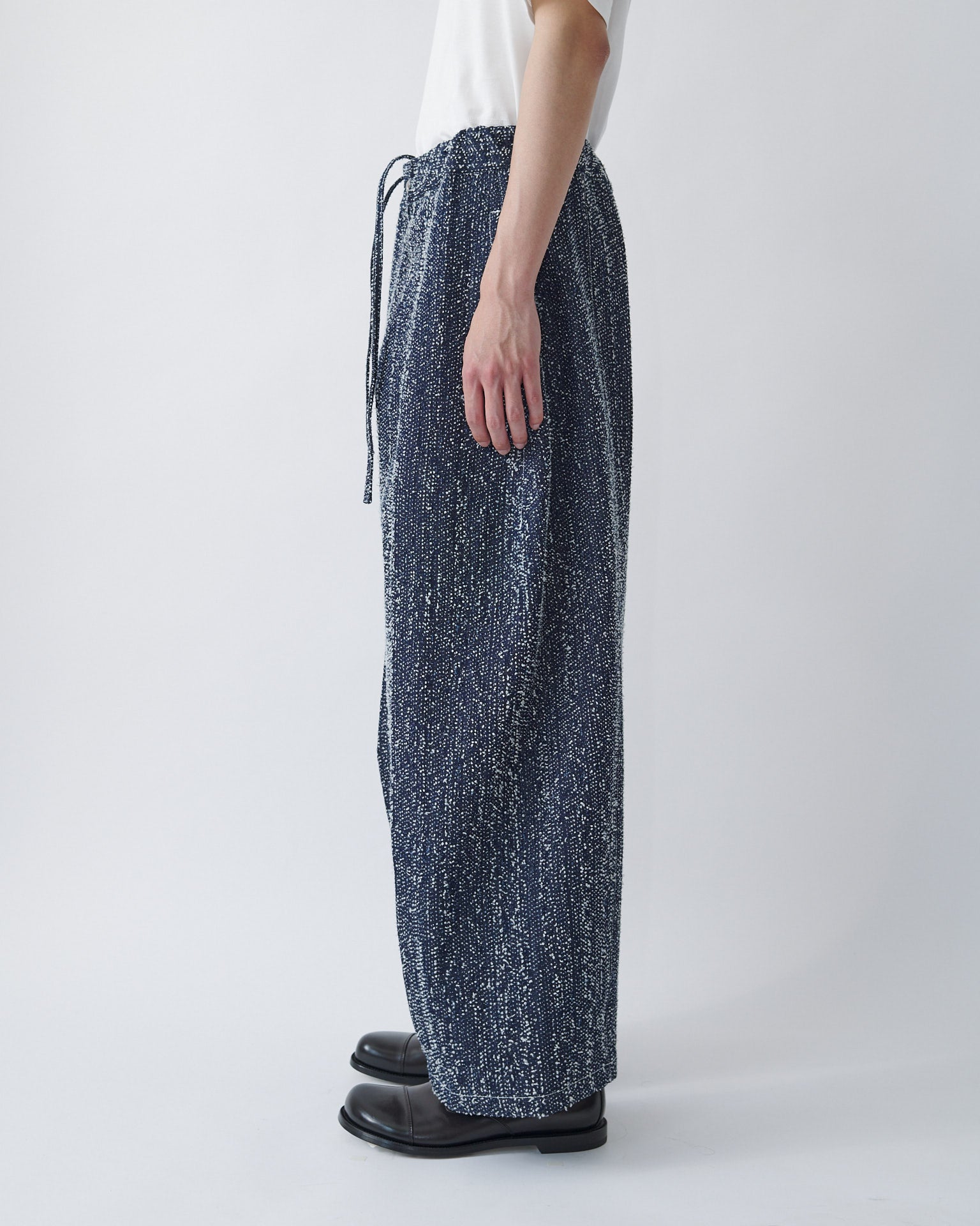 Box Pleat Trouser Denim - Indigo Snow Nep