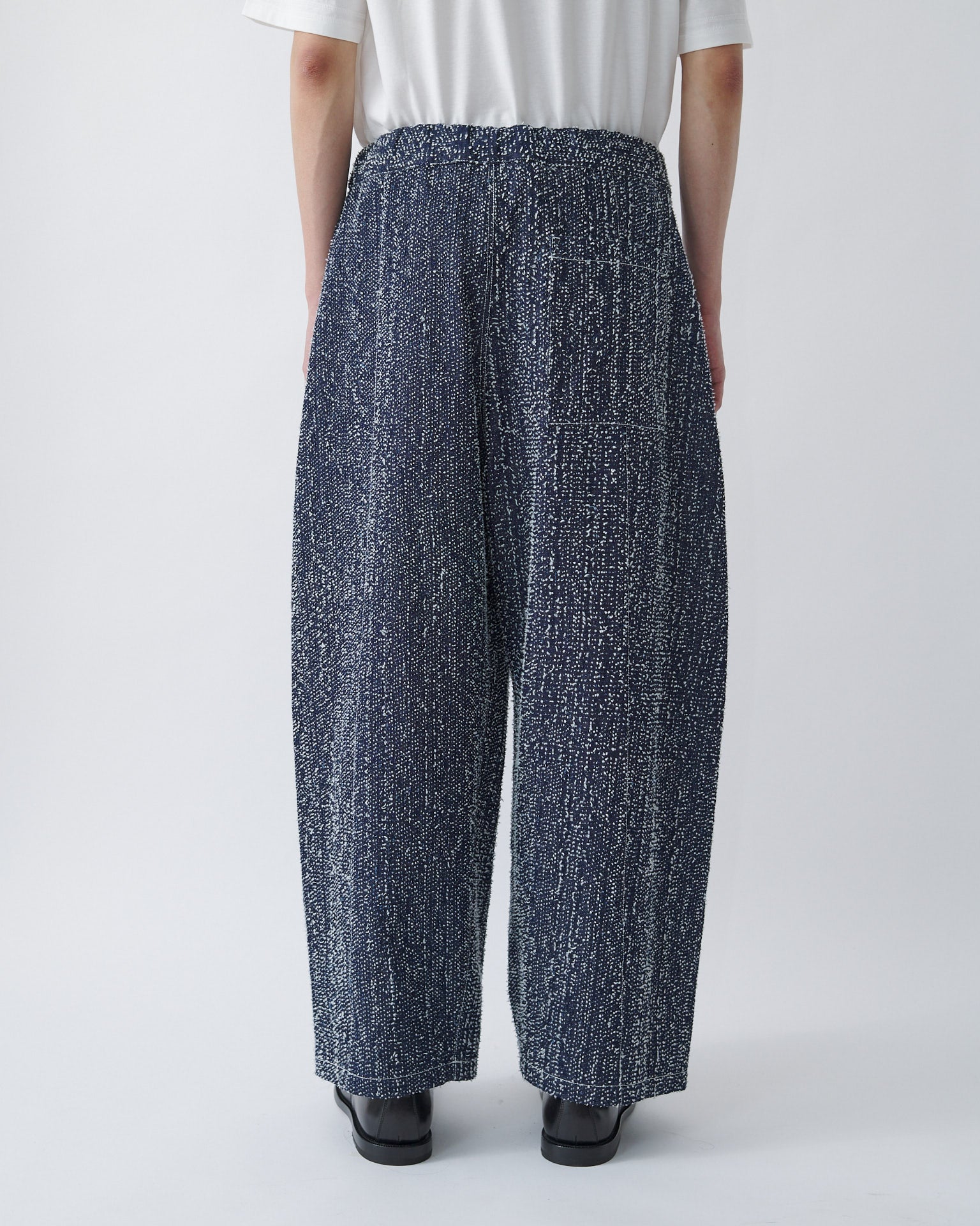 Box Pleat Trouser Denim - Indigo Snow Nep