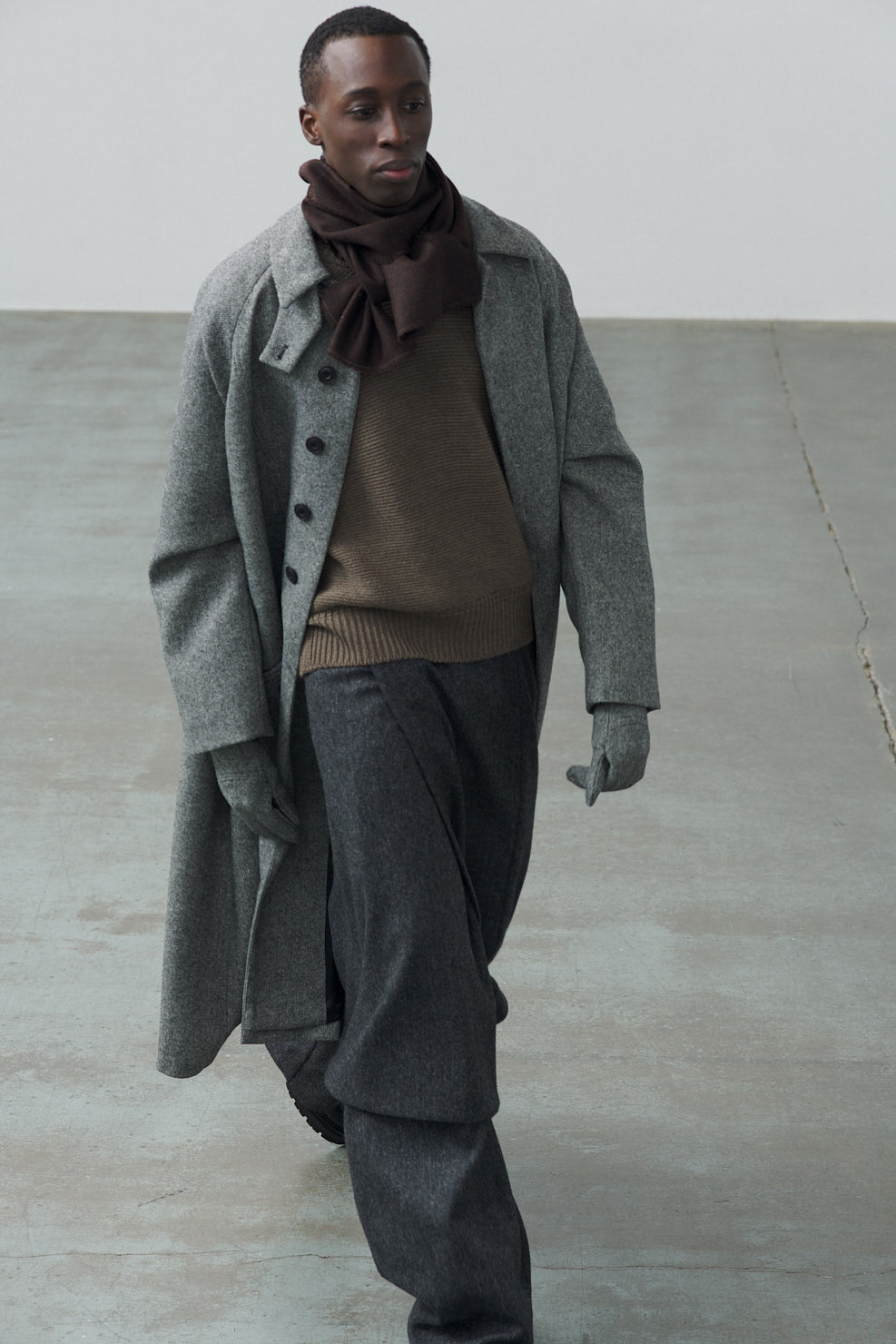 Takeshi Coat - Black / White Herringbone