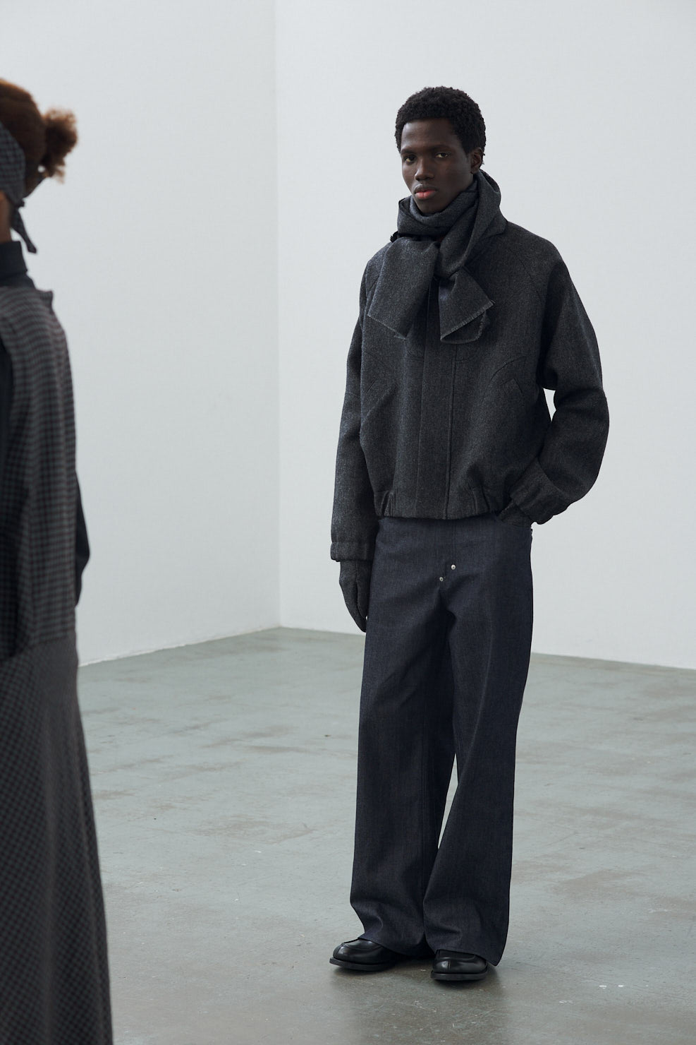 Jiji Jacket - Charcoal Herringbone