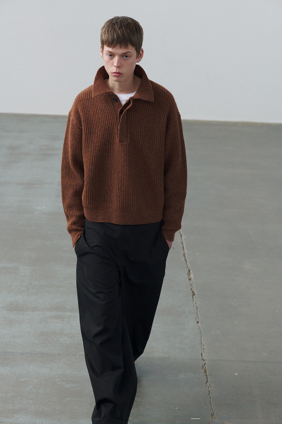 Polo Knit - Speckled Rust