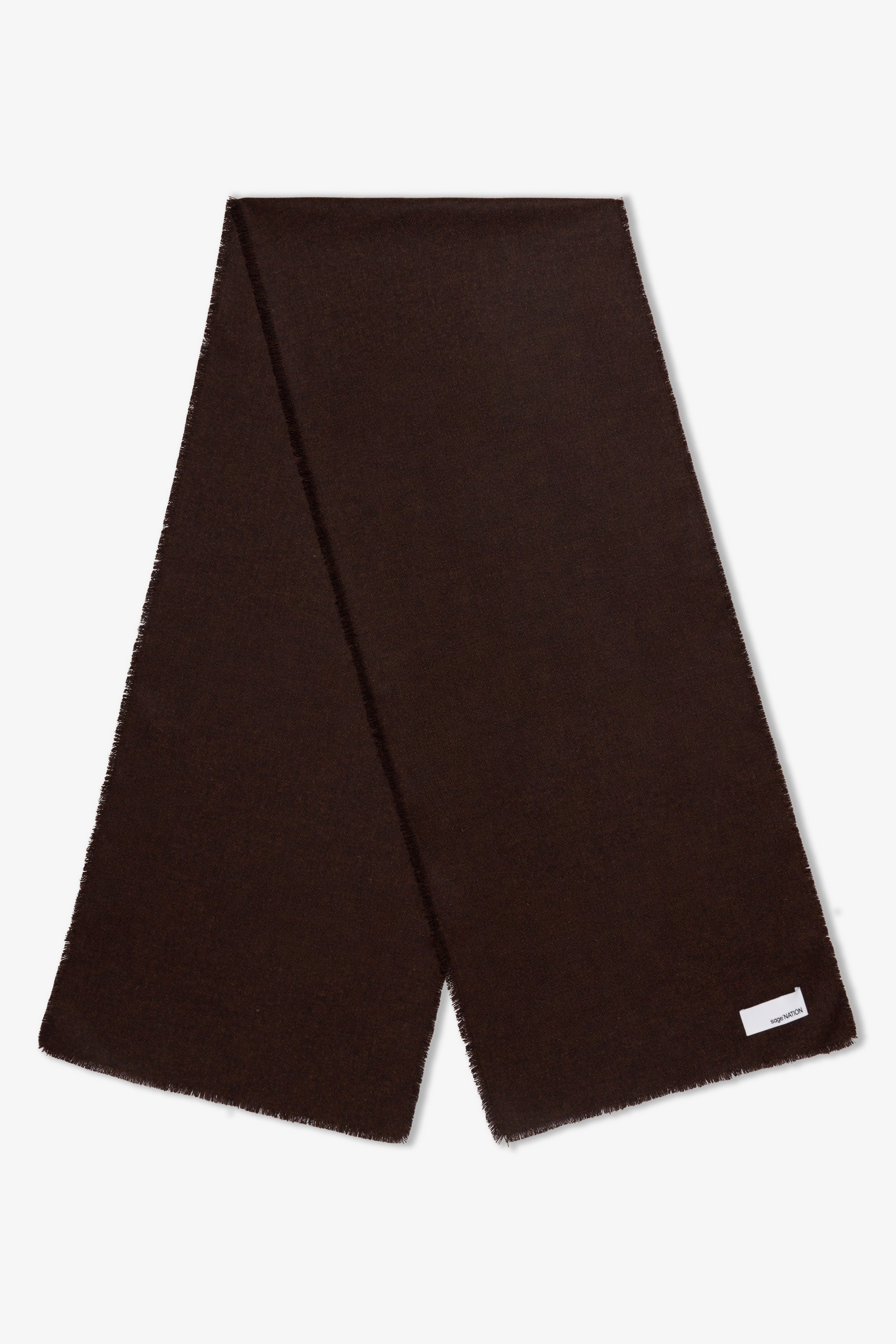 Wool Scarf - Mocha Herringbone