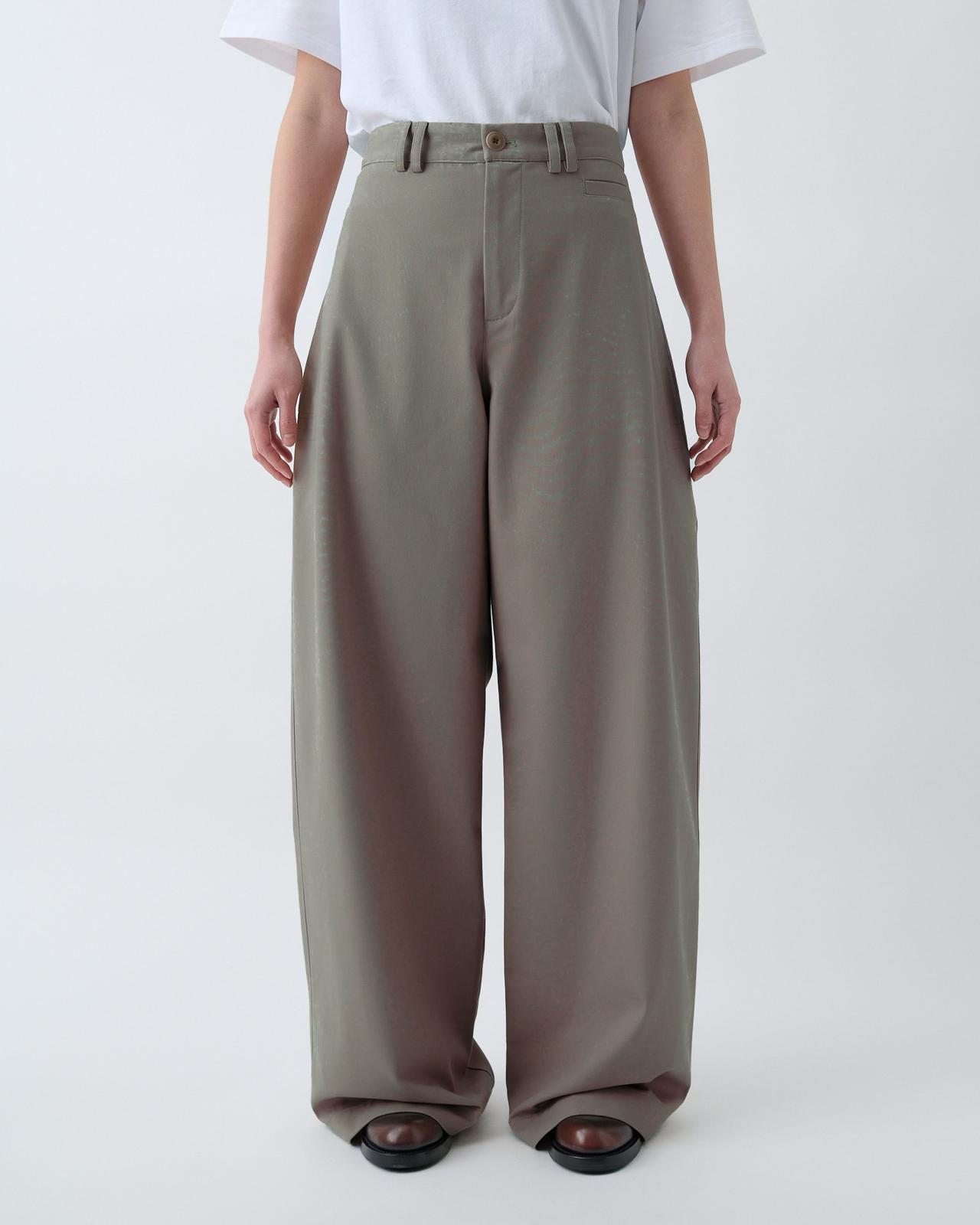 Wide Tailored Trouser - Chambray