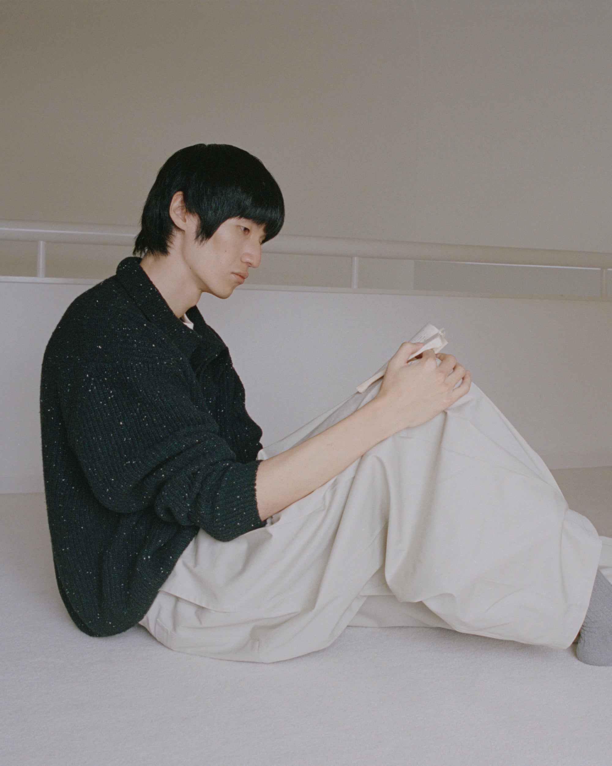 Polo Knit - Speckled Charcoal