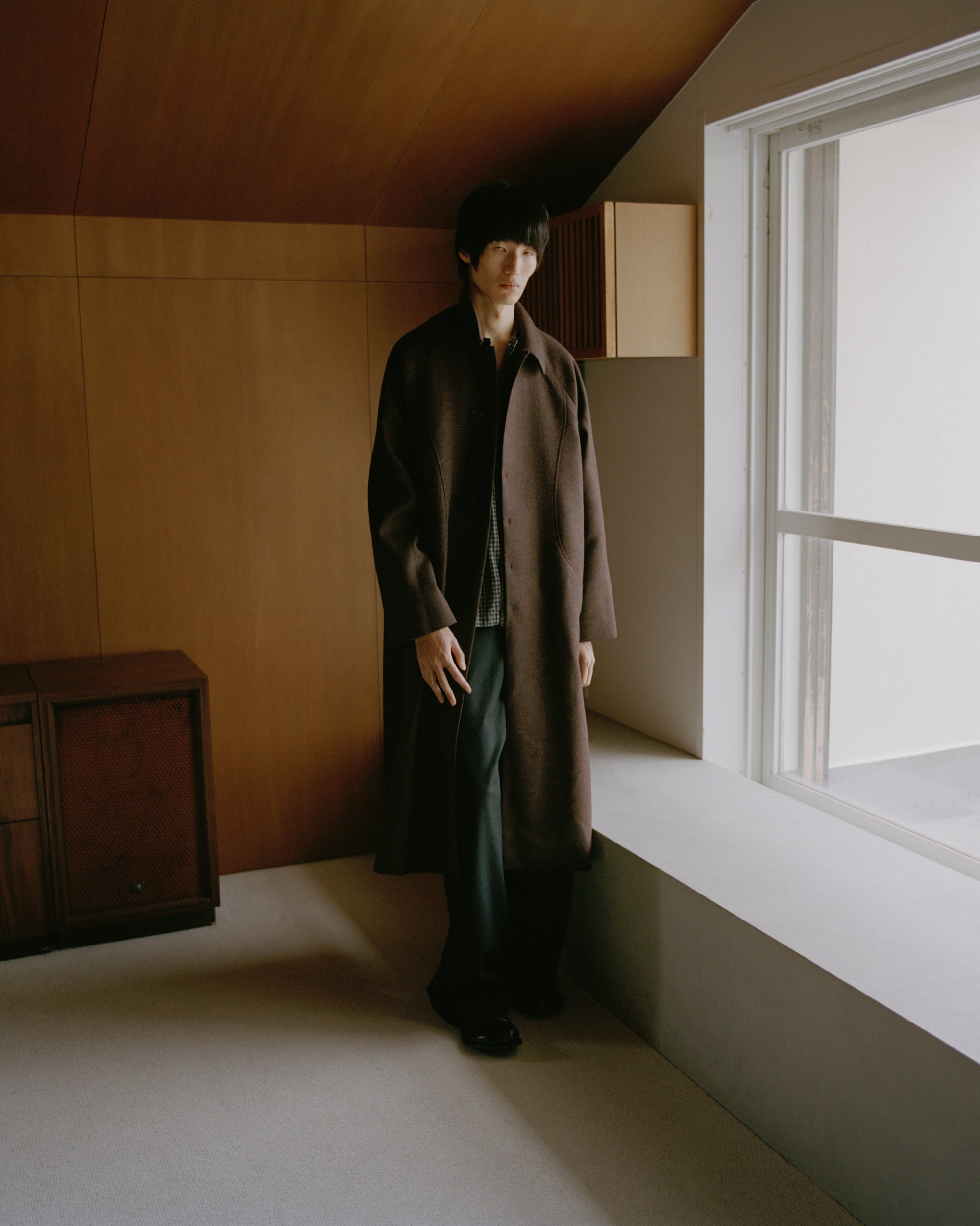 Takeshi Coat - Mocha Herringbone